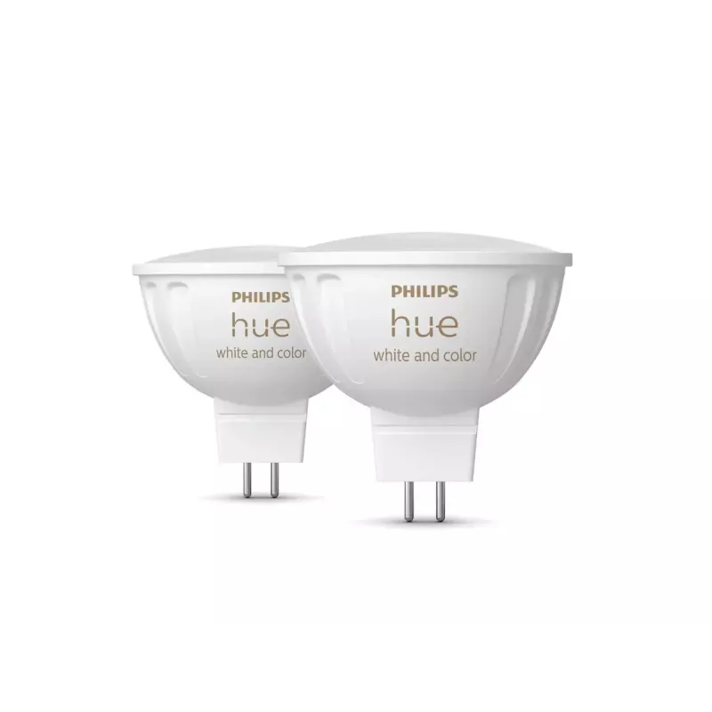 Philips Hue White & Color Ambiance MR16 GU5.3 slimme spotlamp, 6,3 W, 2 stuks
