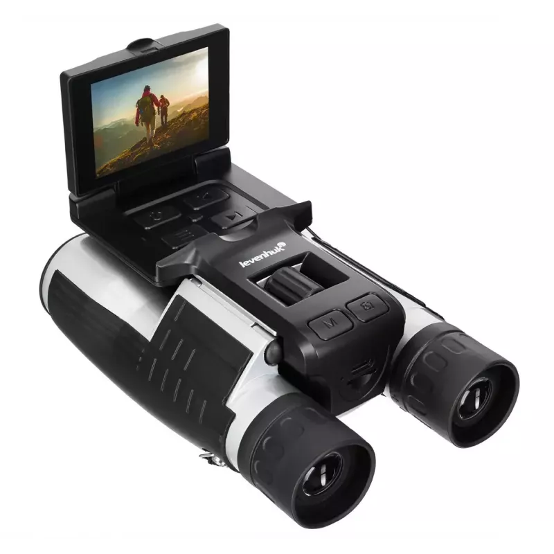 Verrekijker Levenhuk Atom DB20 met 20-voudige vergroting en ingebouwde 2-MP-camera, LCD-display