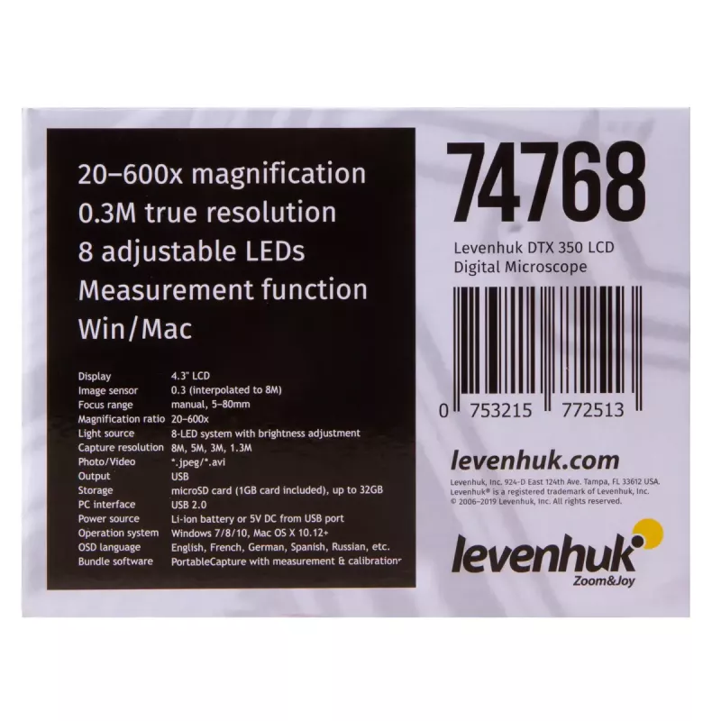 Digitale microscoop Levenhuk DTX 350 LCD 600-voudige vergroting
