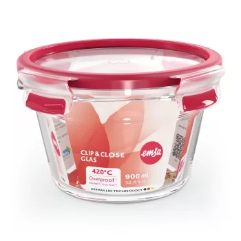 EMSA CLIP & CLOSE N10404 Ronddoos 0,9 L transparant 1 stuk