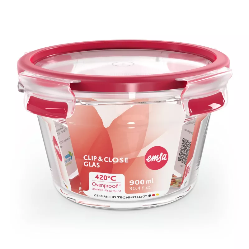 EMSA CLIP & CLOSE N10404 Ronddoos 0,9 L transparant 1 stuk