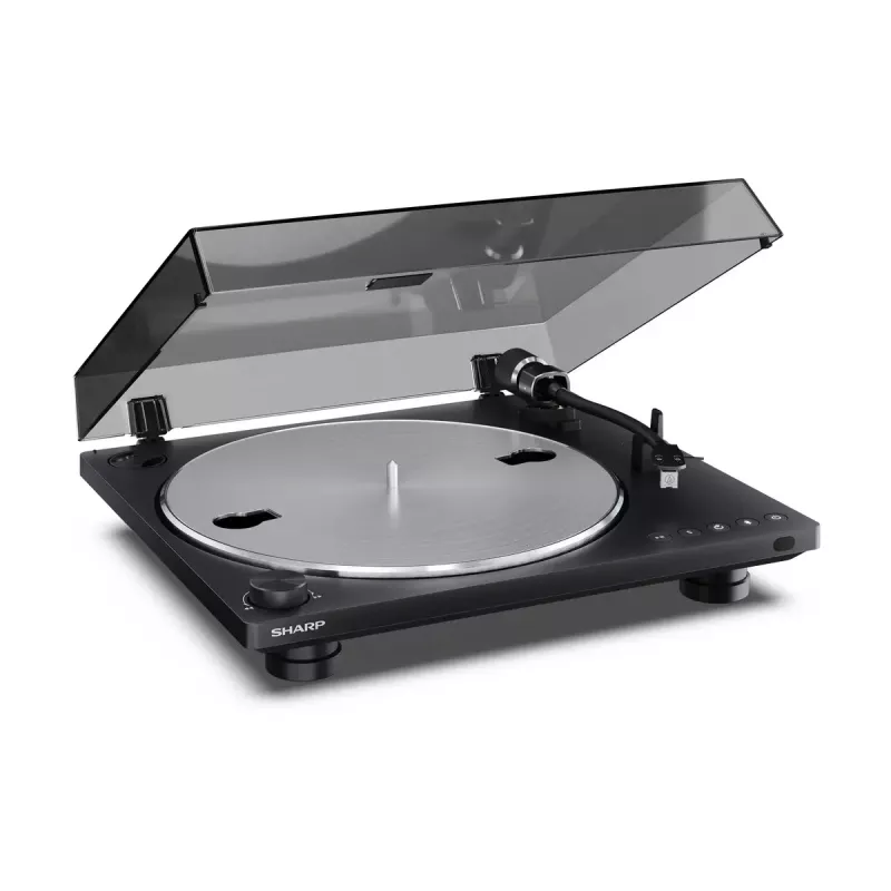 Platenspeler Sharp RP-TT100 zwart direct aangedreven met USB-uitgang voor digitale opname