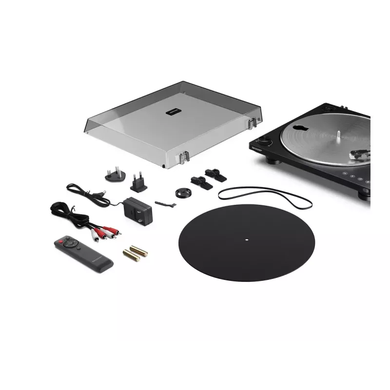 Platenspeler Sharp RP-TT100 zwart direct aangedreven met USB-uitgang voor digitale opname