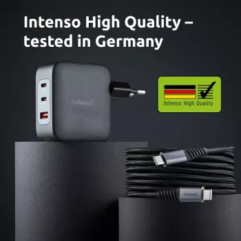 Voeding Intenso W100ACC+C520C 100W snellader GaN zwart