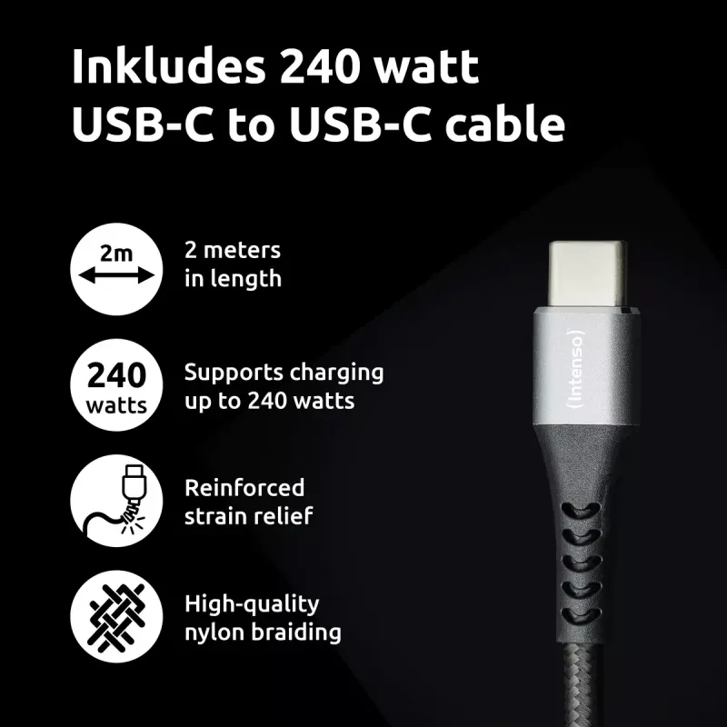 Voeding Intenso W100ACC+C520C 100W snellader GaN zwart