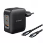 Voeding Intenso W100ACC+C520C 100W snellader GaN zwart