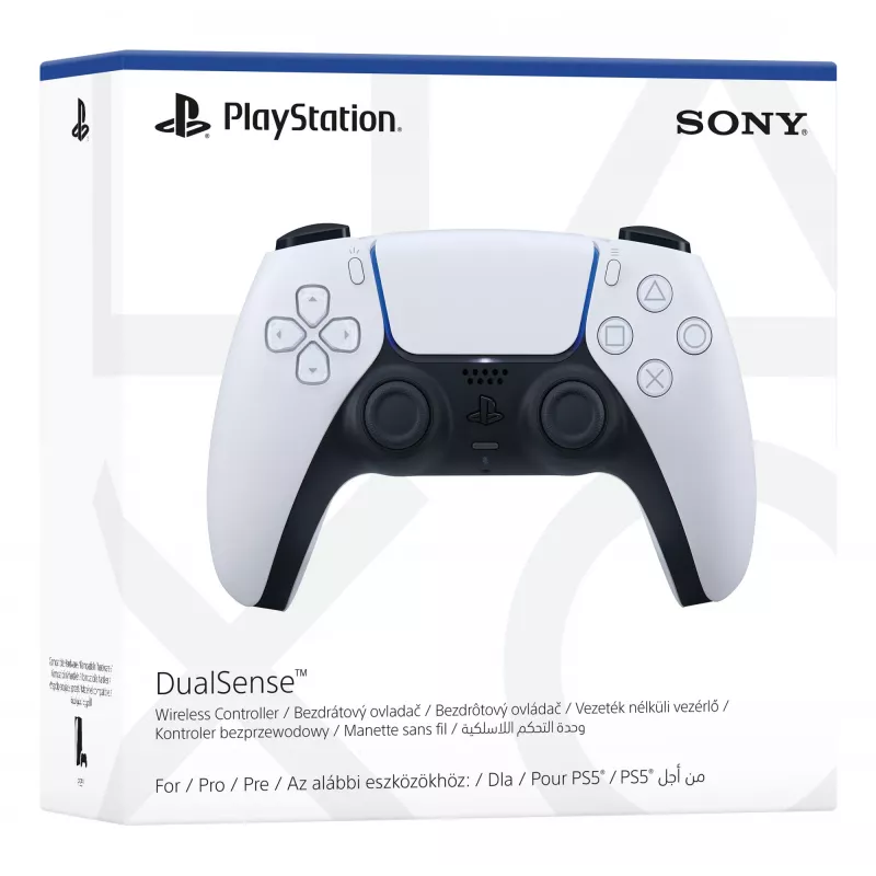 Sony DualSense V2 PS711000040185 draadloze controller voor PlayStation 5, bedraad en draadloos, Bluetooth/USB-C, wit/zwart