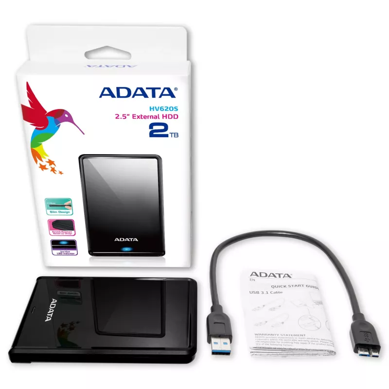 ADATA HV620S externe harde schijf 4 TB 2,5 inch Micro-USB B 2.0/3.2 Gen 1 (3.1 Gen 1) Zwart