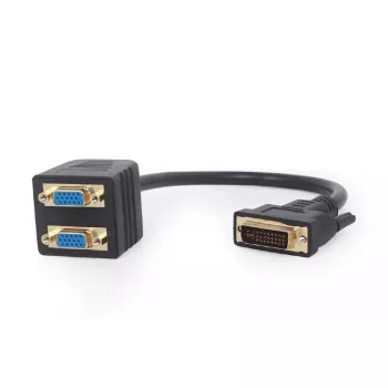 Videokabel-adapter GEMBIRD DVI-I naar 2×VGA (D-Sub), 0,3 m, zwart