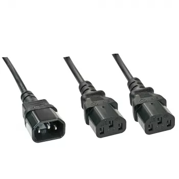 Lindy 1m IEC-splitterkabel IEC C14 naar 2 x IEC C13