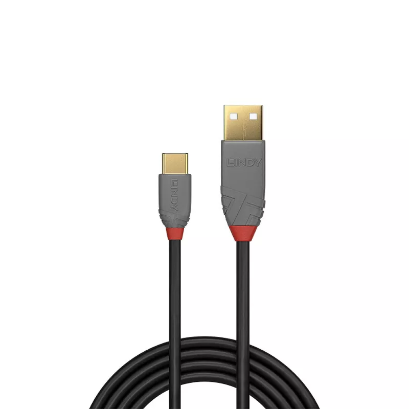 Lindy 3 m USB 2.0-kabel Type-A naar C, Anthra Line