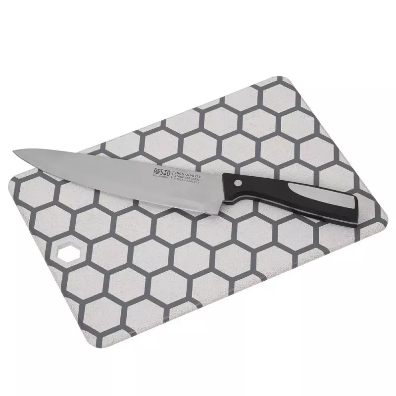 Snijplank RESTO 95401 rechthoekig kunststof 138×200×8 mm grijs/wit