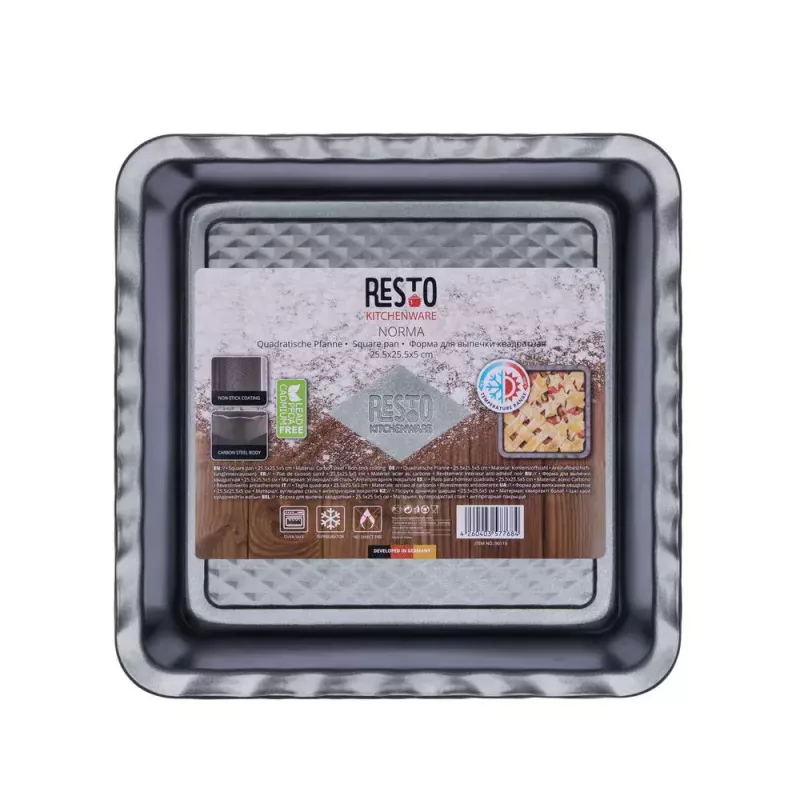 Lasagne-ovenschaal Resto Kitchenware 96115 rechthoekig koolstofstaal 255x255x50 mm