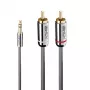 Lindy 3m 3,5mm naar cinch audiokabel, Cromo Line