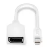 Lindy 0,20 m Mini DisplayPort naar DisplayPort adapterkabel, 0,15 m, Mini DisplayPort, DisplayPort, stekker, bus, Wit