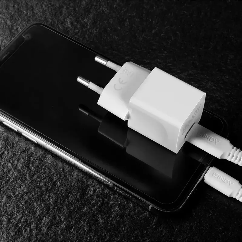 Indoor-opladere Lindy 73410 oplader voor mobiele apparaten smartphone Wit
