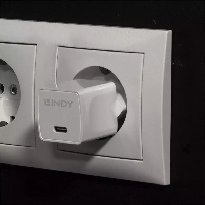 Indoor-opladere Lindy 73410 oplader voor mobiele apparaten smartphone Wit