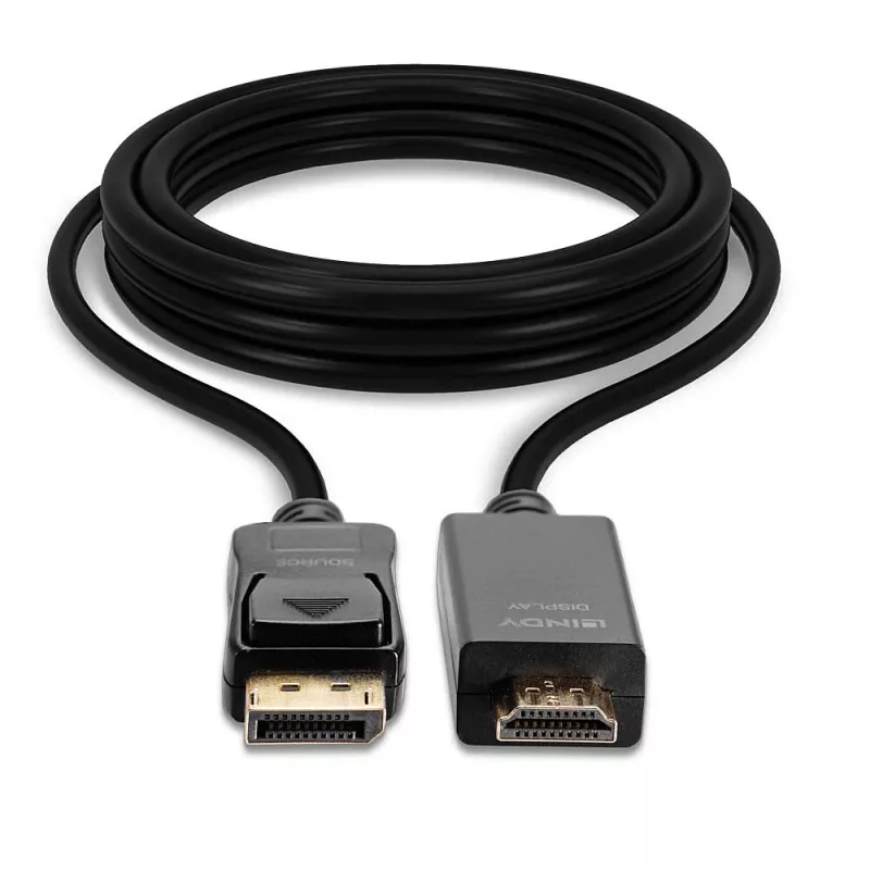 Lindy 1m DisplayPort-naar-HDMI-10.2G-kabel