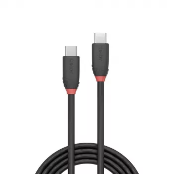 Lindy 0,5 m USB 3.2 Type-C naar Type-C kabel, 20 Gbit/s, Black Line