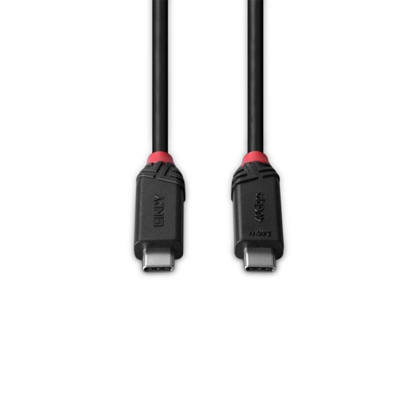 Lindy 0,5m USB4 240W Type-C kabel, Black Line, 0,5 m, USB-C, USB-C, USB4 Gen 3x2, 40 Gbit/s, zwart