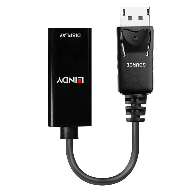 Lindy 41718 DisplayPort 1.2 naar HDMI-adapter, passief, 4K30, 0,15 m, zwart