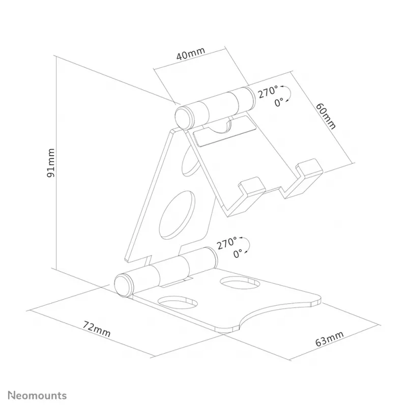 Neomounts DS10-150SL1 telefoonhouder tot 4,7 inch - opvouwbaar - universeel