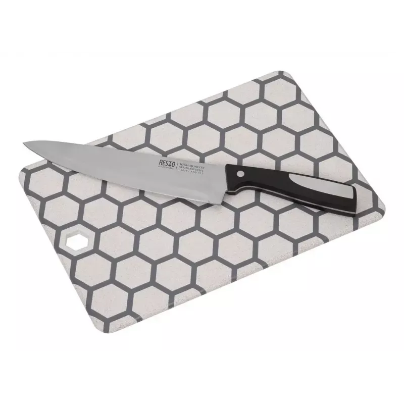Snijplank Resto Kitchenware 95403 rechthoekig kunststof grijs wit