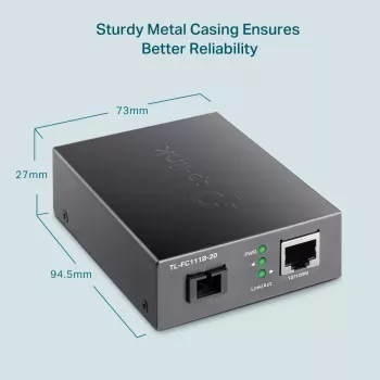 TP-Link 10/100 Mbit/s RJ45 naar 100 Mbit/s singlemode SC WDM bidirectionele mediaconverter