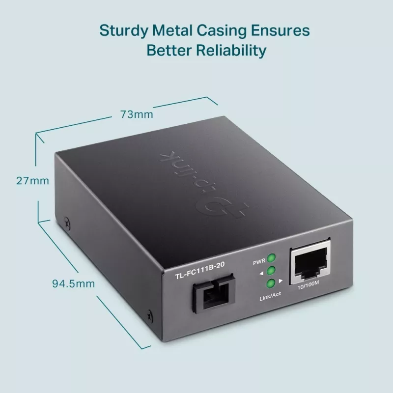 TP-Link 10/100 Mbit/s RJ45 naar 100 Mbit/s singlemode SC WDM bidirectionele mediaconverter