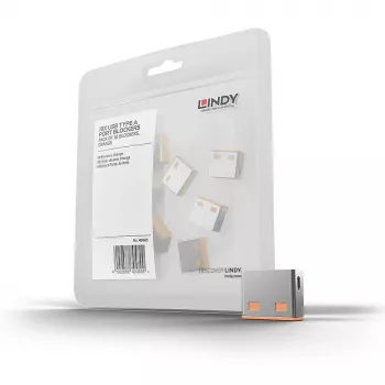Lindy USB-poortblokkering (zonder sleutel) - 10-pack, kleurcode: oranje