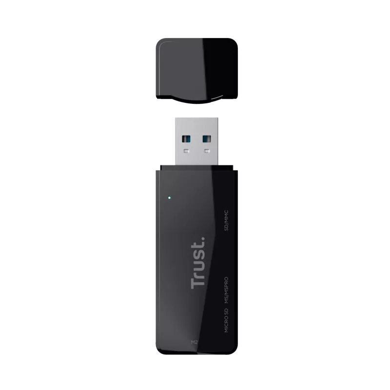 Trust Nanga 21935 kaartlezer, USB 3.1 Gen 1, Type-A, SD/microSD/MS, zwart