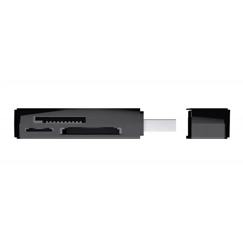Trust Nanga 21935 kaartlezer, USB 3.1 Gen 1, Type-A, SD/microSD/MS, zwart