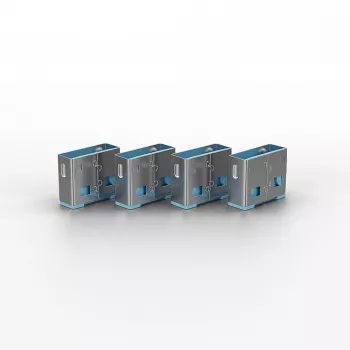 Poortblokkering Lindy USB-poortblokkering zonder sleutel 10-pack kleurcode blauw