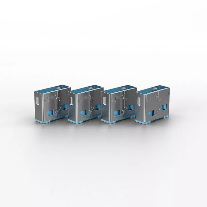 Poortblokkering Lindy USB-poortblokkering zonder sleutel 10-pack kleurcode blauw