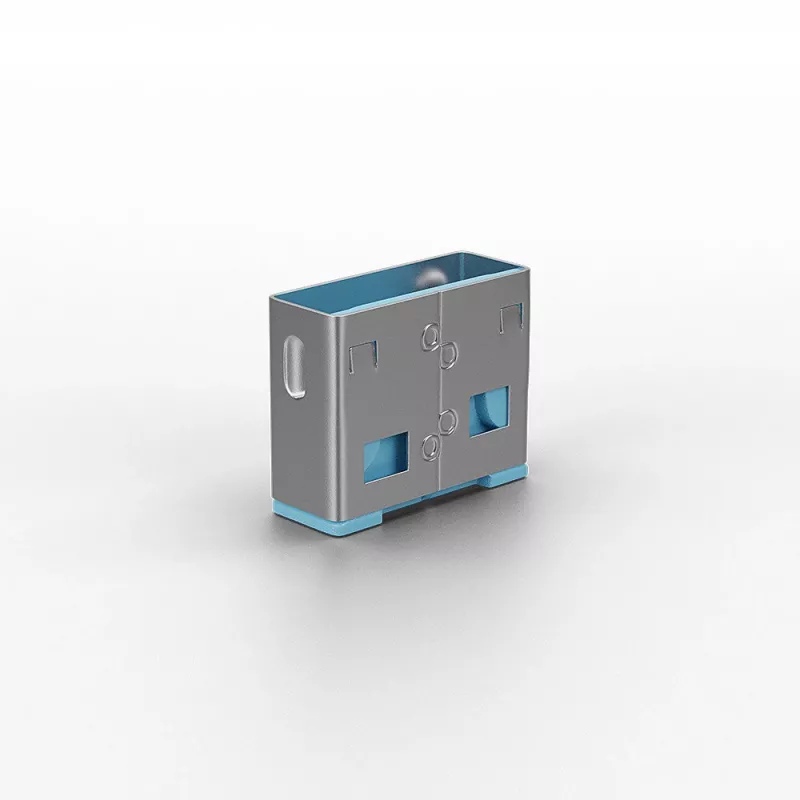 Poortblokkering Lindy USB-poortblokkering zonder sleutel 10-pack kleurcode blauw