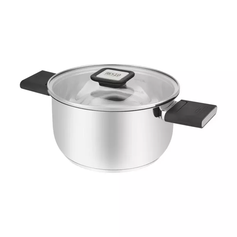 Resto Kitchenware Anser ronde kookpan 2,5 l, zwart, roestvrij staal