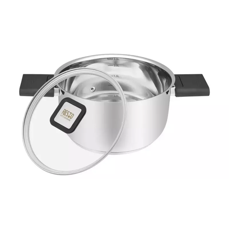 Resto Kitchenware Anser ronde kookpan 2,5 l, zwart, roestvrij staal