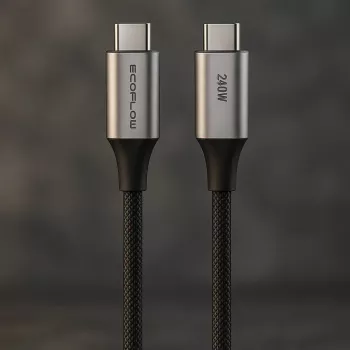 USB-C-naar-USB-C-kabel EcoFlow EFA-240W-C-C-CABLE-EU, 240 W, nylon gevlochten