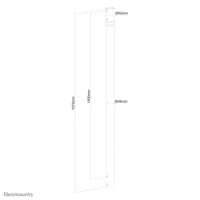 Neomounts NS-EP100 zwart verlengstang tv-plafondsteun - H 107,5 cm
