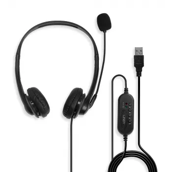 Headset Lindy USB Type-A kabel-headset met inline-bediening
