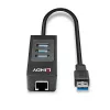 USB-hub en Gigabit Ethernet-converter Lindy 43176