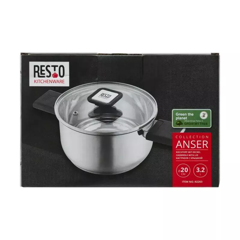 Resto Kitchenware Anser 3,2 L ronde zwarte RVS