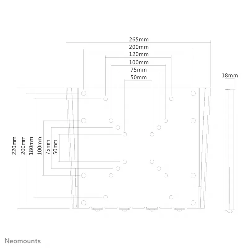 Neomounts FPMA-W110 zwart TV-wandbeugel 10-40 inch - ultraplat