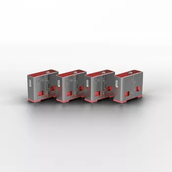 Poortblokkering Lindy USB-poortblokkering 4-pack kleurcode roze