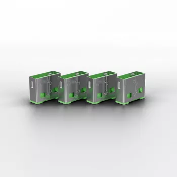Poortblokkering Lindy USB-poortblokkering 4-pack kleurcode groen