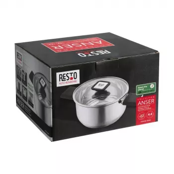 Resto Kitchenware Anser 4,4 L rond zwart roestvrij staal