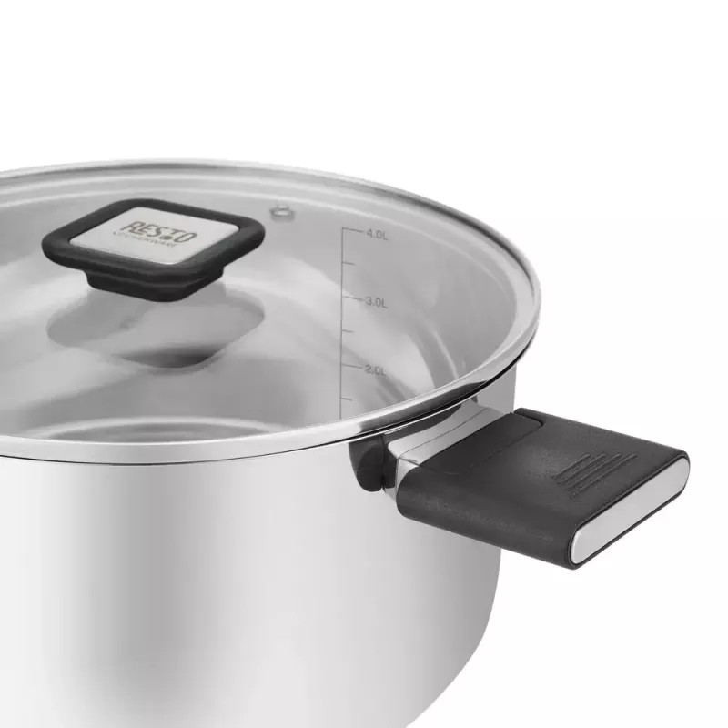 Resto Kitchenware Anser 4,4 L rond zwart roestvrij staal