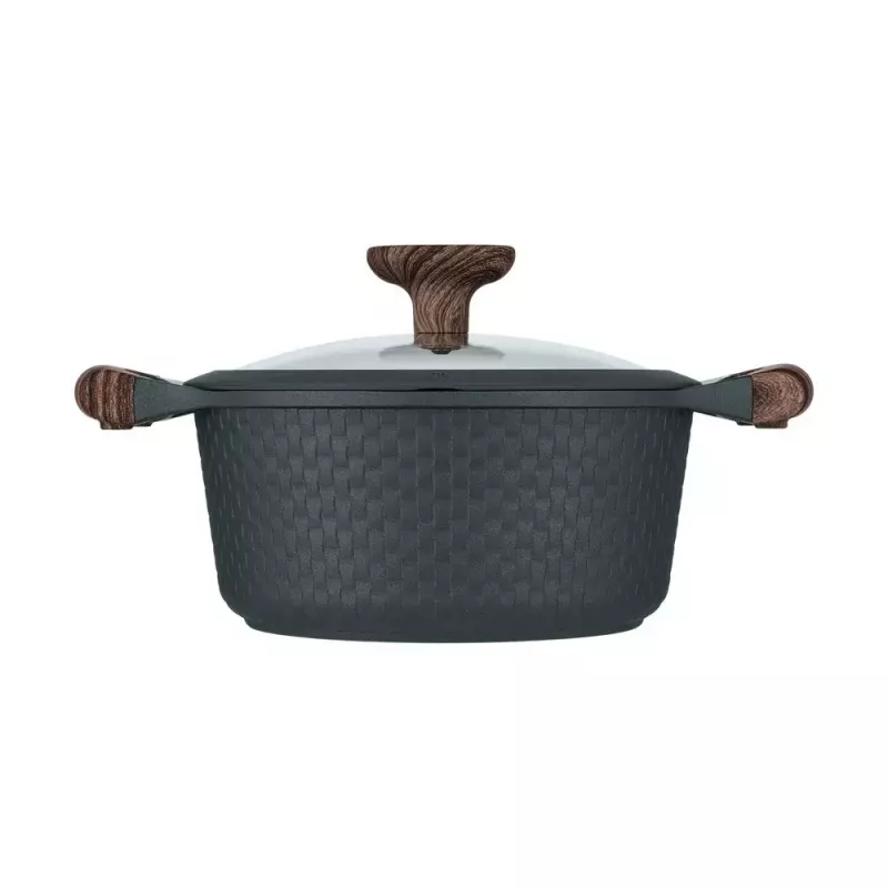 Resto Kitchenware Ran braadpan 2,4 l, rond, zwart, met hout