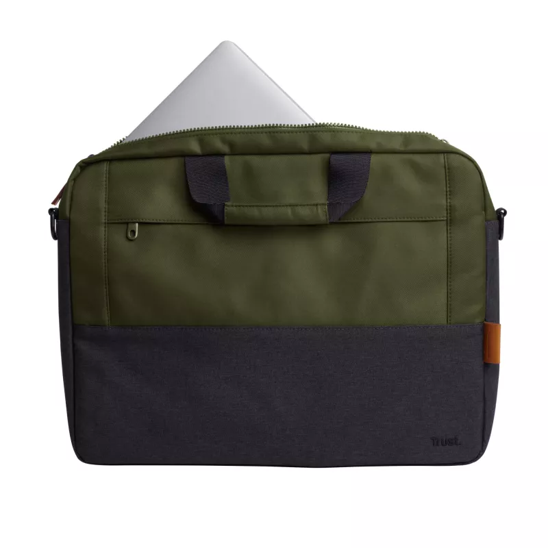 Trust Lisboa 25245 laptop-schoudertas 16 inch (40,6 cm), bovenlader, polyester, afneembare schouderband, groen