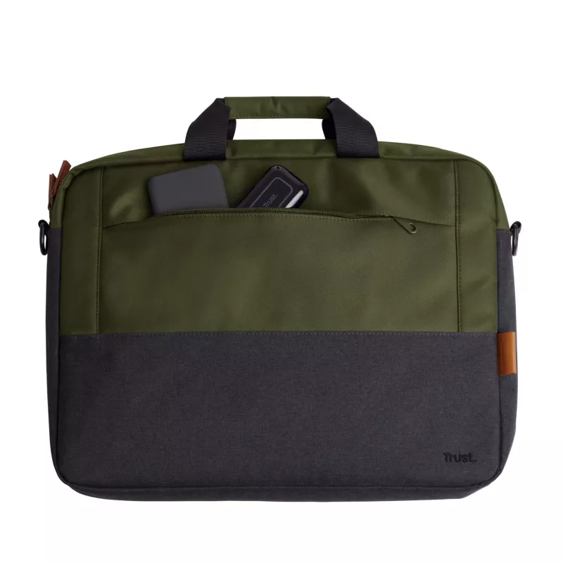 Trust Lisboa 25245 laptop-schoudertas 16 inch (40,6 cm), bovenlader, polyester, afneembare schouderband, groen